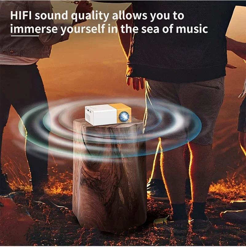 Suitable for home theater mini portable YG300 projector, HDMI connection WIFI、 Phone, compatible with USB