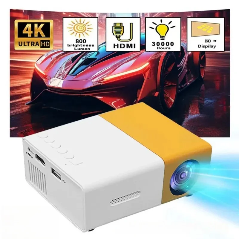 Suitable for home theater mini portable YG300 projector, HDMI connection WIFI、 Phone, compatible with USB
