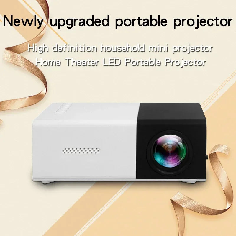 Suitable for home theater mini portable YG300 projector, HDMI connection WIFI、 Phone, compatible with USB